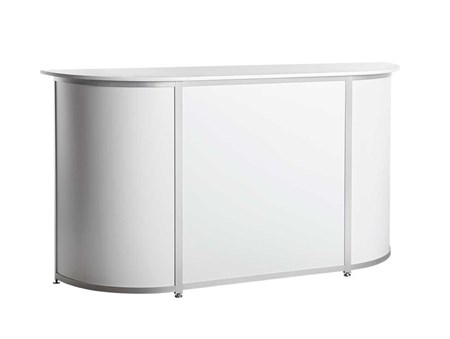 Disk med två rundade hörn, 2000x500x1100mm, vit